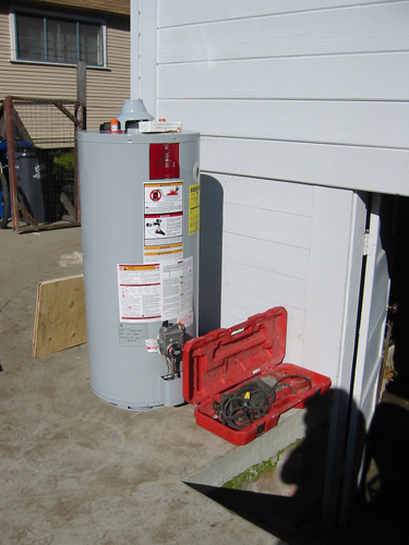 new water heater - outside