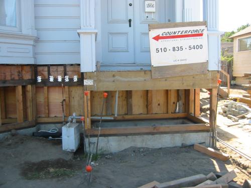 front porch with shear panels