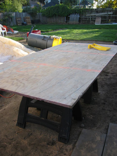 Plywood cutting table