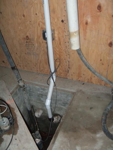 pipe in the sump pit