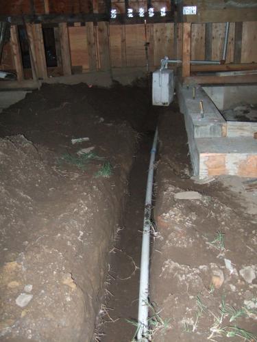 pipe through trench