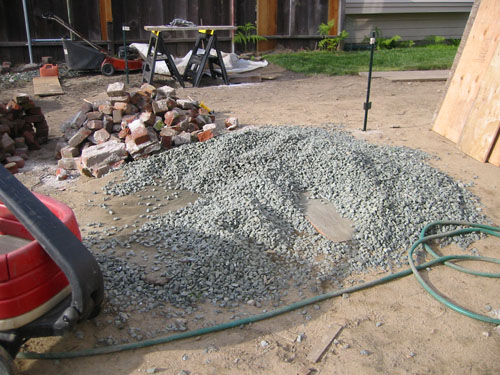 Gravel pile disappearing