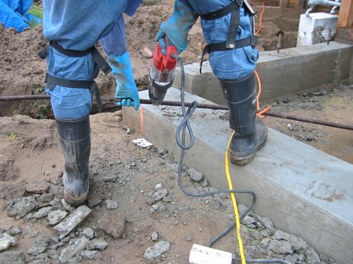 Cutting up the old water main