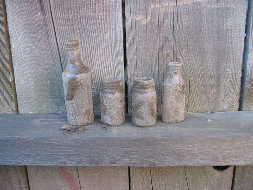 Bottles dug out of the apple hole
