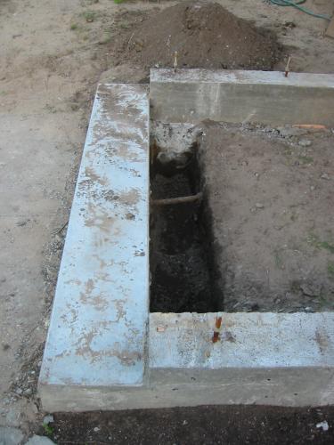 digging behind the front step