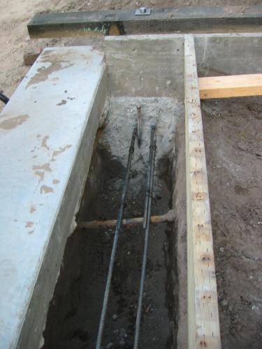 some rebar to tie the two pieces of concrete together