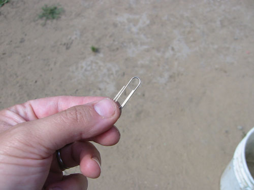 A small paperclip