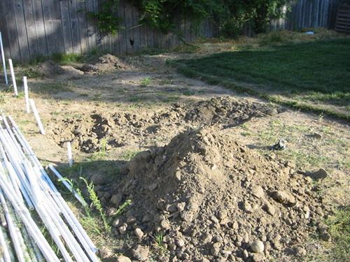 Shed foundation excavation