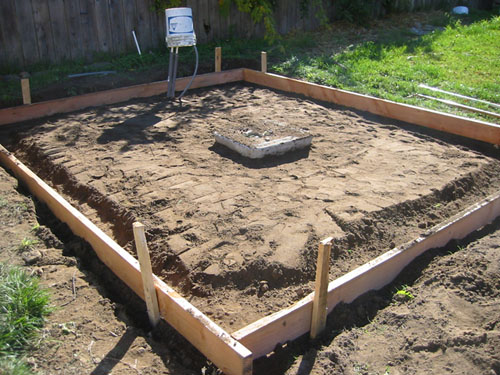 Footings and levelled ground