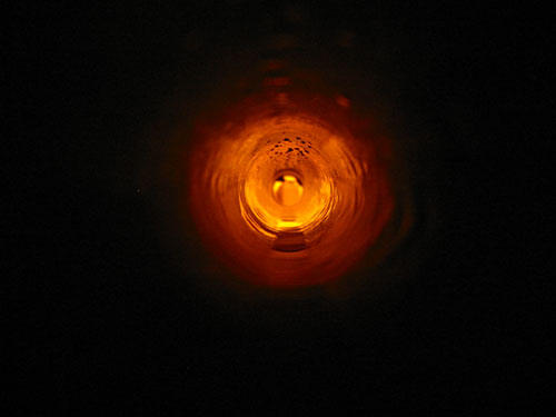 Inside the pipe