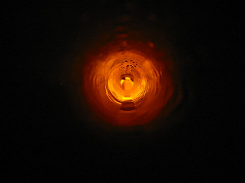 Inside the pipe