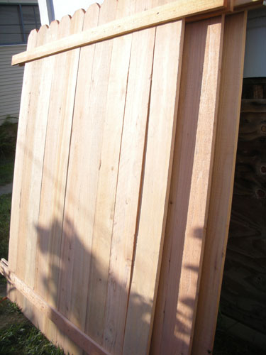 Three fence panels