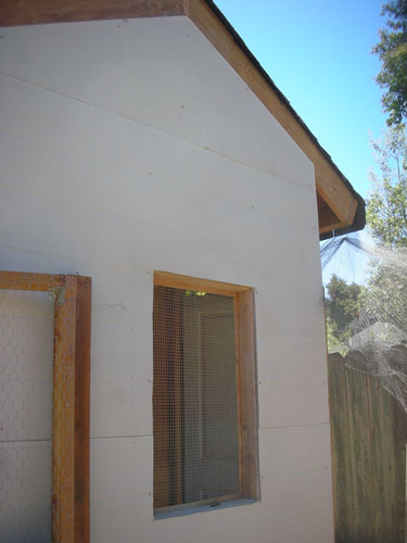 Siding to the roof and re-cut window