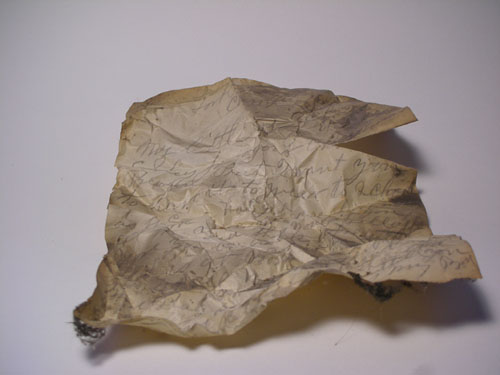 Crumpled letter