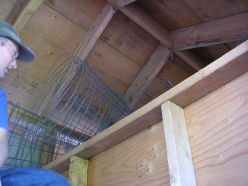 Completed attic with tomato cages