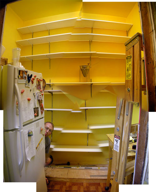 Pantry with shelves