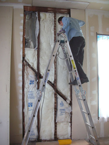 Taking down badly installed drywall