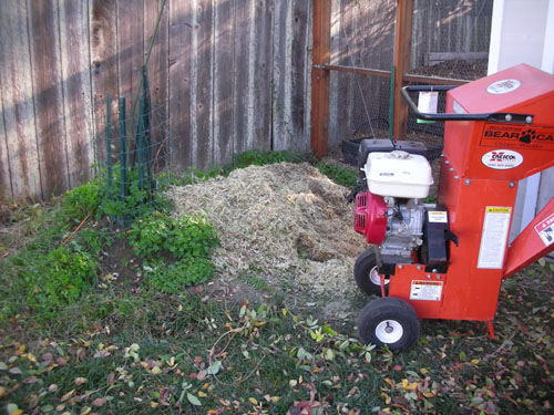 Shredding the back brush pile