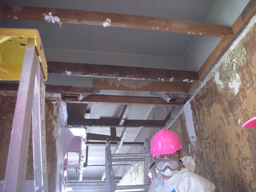 Hallway ceiling removed