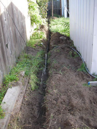 Trenching out to the shed