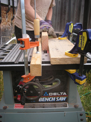 Cutting slots in the wood