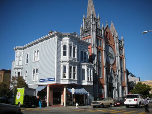 This shop was raised, and the second bay was added on