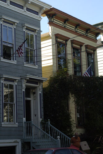 Smaller homes on a side street