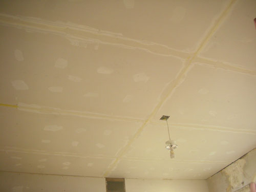 First mud on the ceiling