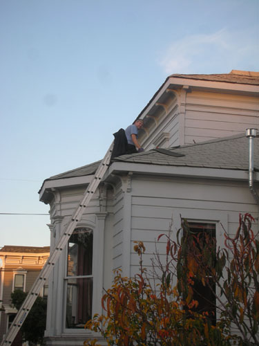 Noel on the roof