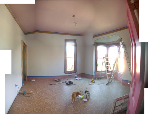 Ceiling painted, with Schwa