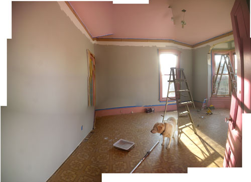 Partially painted room