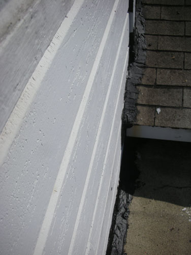 Gooped seam on the porch roof