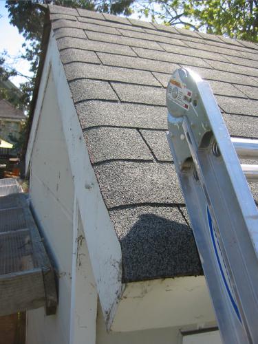 trimmed shingles from above