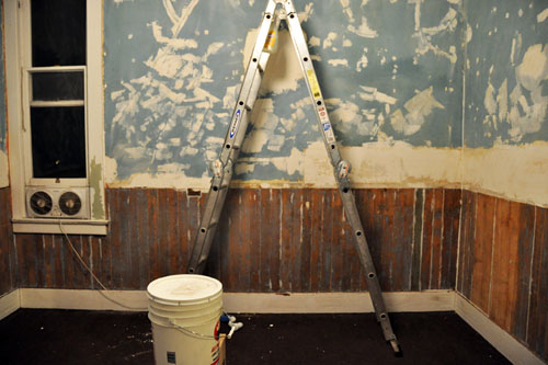 Back bedroom prepped for paint