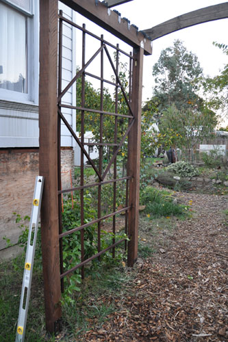 Trellis mounted in place