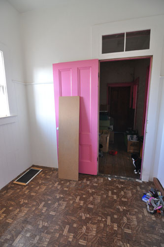 Upstairs bathroom, cleared out