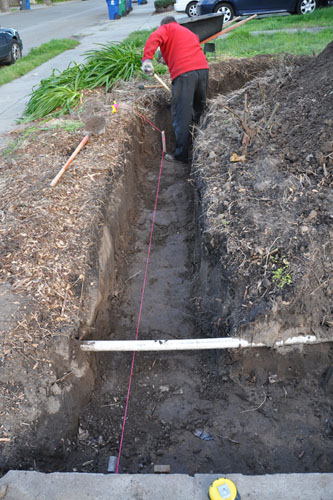 Digging out the last of the trench