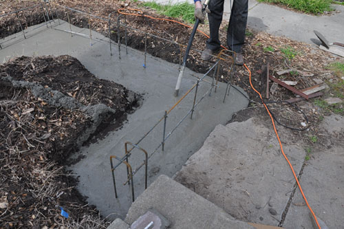 Concrete in the trench