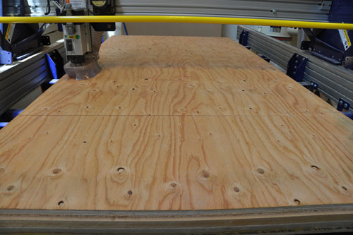 Cutting plywood on the Shopbot