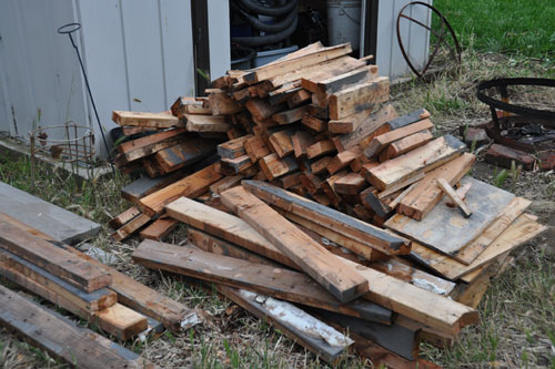 Pile of used wood