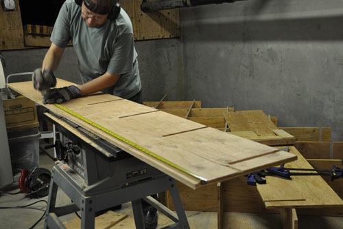 Noel cutting slots in plywood