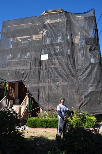 Richard's house with scaffolding