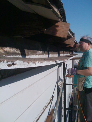 Reattaching the soffit board