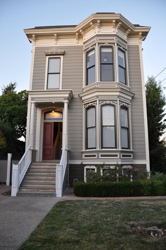 The house across the street is almost all painted