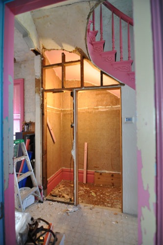 After taking down the drywall