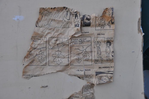 Newspaper from inside the wall