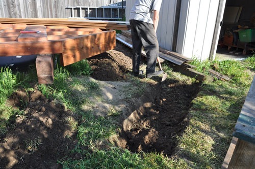 Digging out for the stair footing