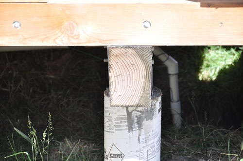 End grain on the beam