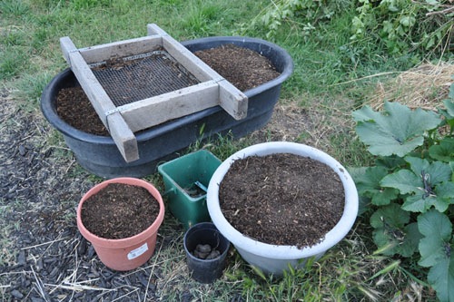 Sifted compost