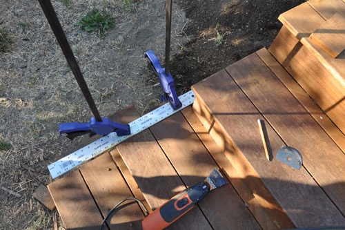 Trimming the sides of the steps